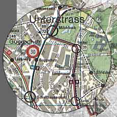 Ausschnitt 'Guggachstrasse' aus der Karte